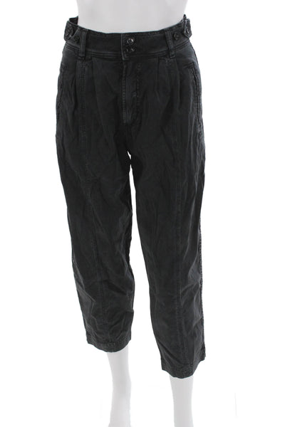 Citizens of Humanity Women Cropped Black Cotton Stretch Pants Size 25