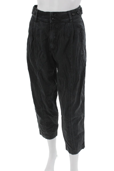 Citizens of Humanity Women Cropped Black Cotton Stretch Pants Size 25