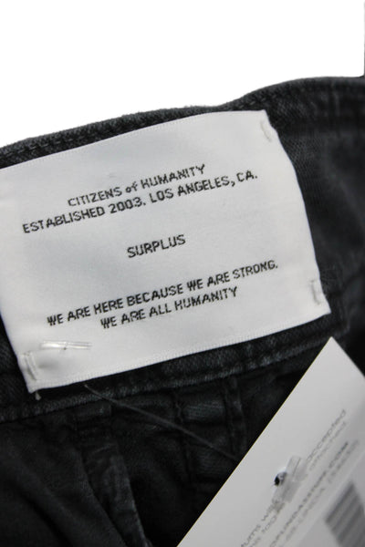 Citizens of Humanity Women Cropped Black Cotton Stretch Pants Size 25
