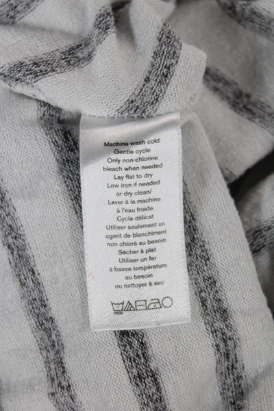 Rag & Bone Jean Womens Basic Striped Rayon Long Sleeve T-Shirt White Size S