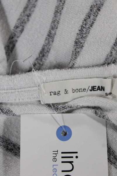 Rag & Bone Jean Womens Basic Striped Rayon Long Sleeve T-Shirt White Size S