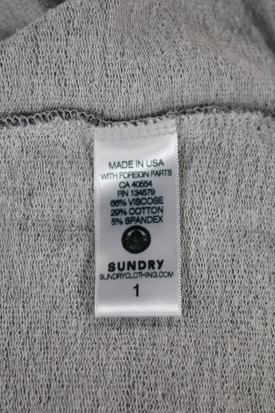 Sundry Womens Pullover Scoop Neck Stars Viscose Long Sleeve Gray Size 1