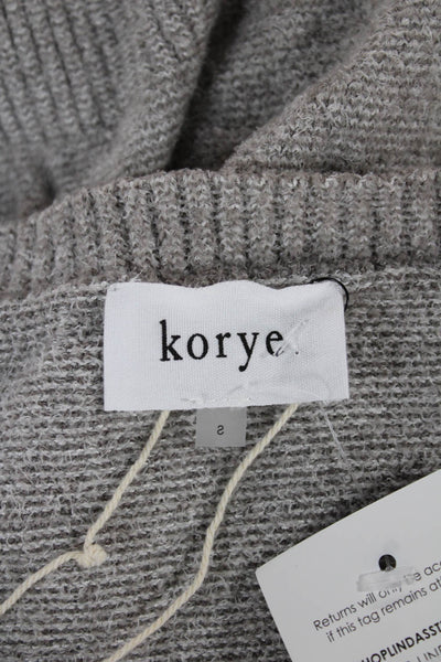 Korye Womens Pullover Sweater Beige Round Neck Long Sleeve Size S