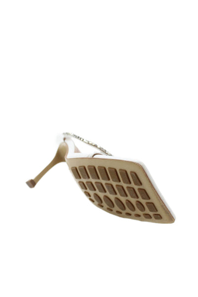 Alias Mae Womens Leather Embellished Square Toe Heels Shoes White Size 9