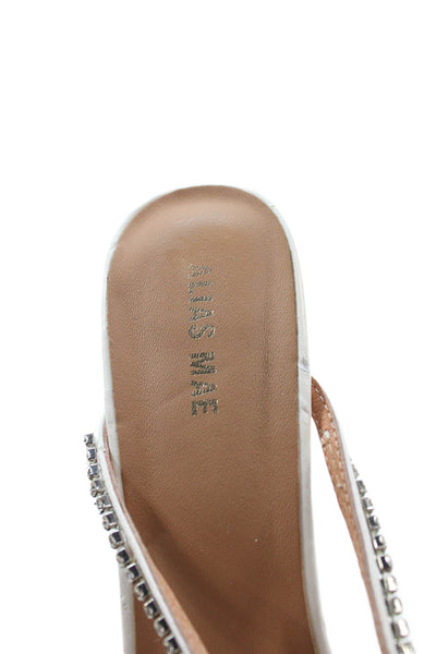 Alias Mae Womens Leather Embellished Square Toe Heels Shoes White Size 9