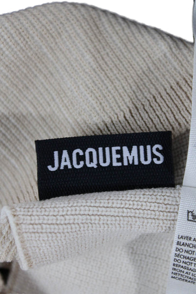 Jacquemus Womens Embellished V-neck Sleeveless Bralette  Beige Size S