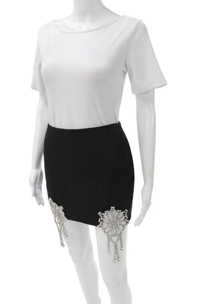 Area Womens Mini Skirt Black Zip Polyester Size 0