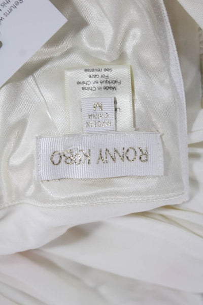 Ronny Kobo Womens Cropped Sleeveless Tank White Viscose Sweetheart Size M