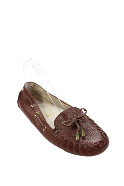 Cole Haan Grand.OS Womens Leather Slip-On Bow Detail Loafers Brown Size 8.5