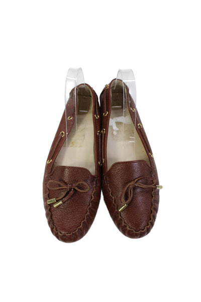 Cole Haan Grand.OS Womens Leather Slip-On Bow Detail Loafers Brown Size 8.5