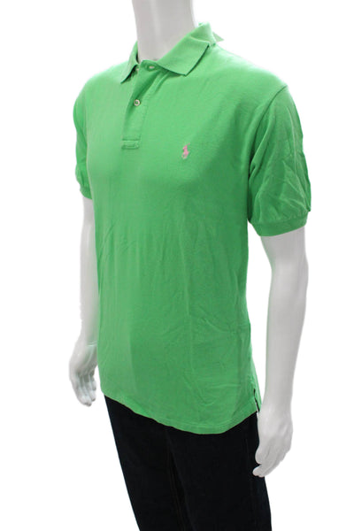 Polo Ralph Lauren Mens Polo Shirt Green Collared Short Sleeve Cotton Size L