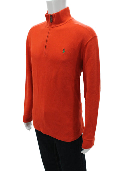 Polo Ralph Lauren Mens Pullover Sweater Orange 100% Cotton Size L