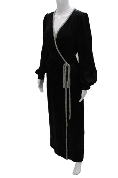 Sachin & Babi Womens Wrap Dress Black V-Neck Long Sleeve Size 10 Petite