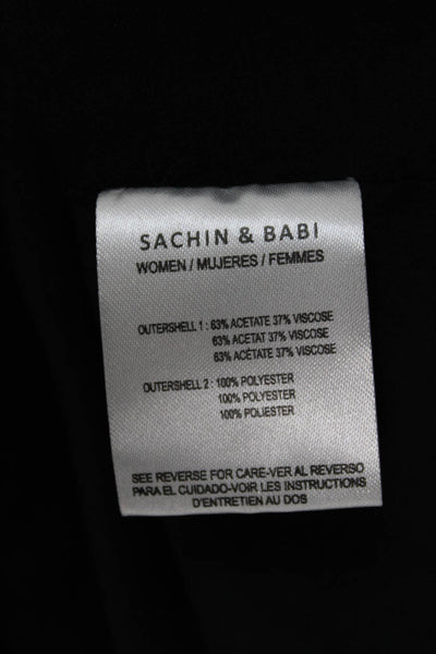 Sachin & Babi Womens Wrap Dress Black V-Neck Long Sleeve Size 10 Petite