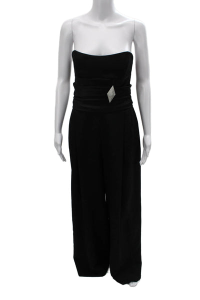 Alexandre Vauthier Women Black Wool Sweetheart Jumpsuit Sleeveless Zip Size 42