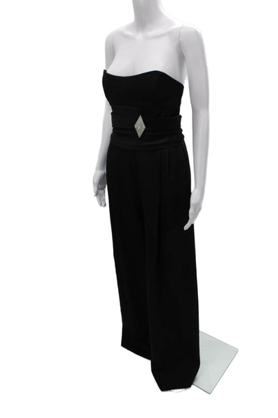 Alexandre Vauthier Women Black Wool Sweetheart Jumpsuit Sleeveless Zip Size 42