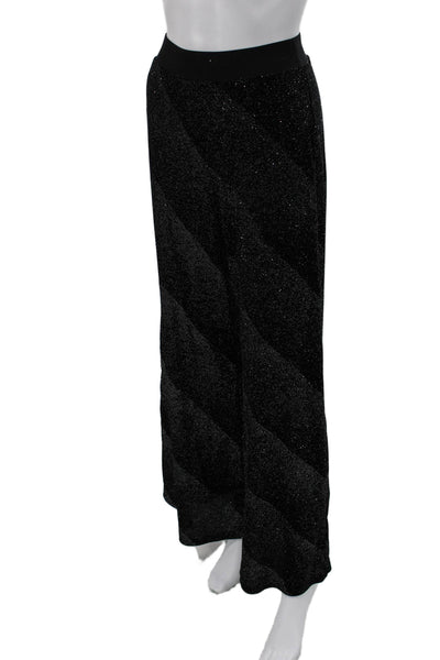 Me & Thee Womens Dress Pants Black Striped Pull On Polyester Size S