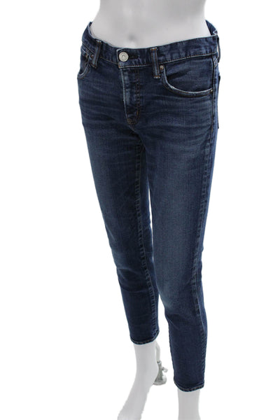 Moussy Women Skinny Jeans Blue Cotton Mid Rise Size 27