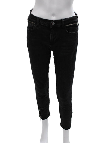 Anine Bing Women Skinny Jeans Black Zip Cotton Size 27