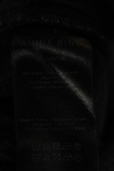 Anine Bing Women Skinny Jeans Black Zip Cotton Size 27