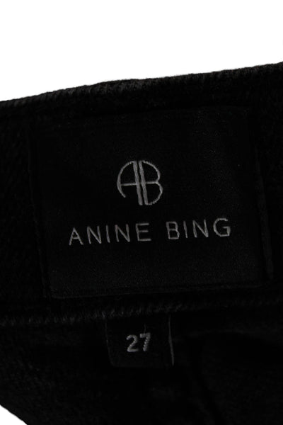 Anine Bing Women Skinny Jeans Black Zip Cotton Size 27