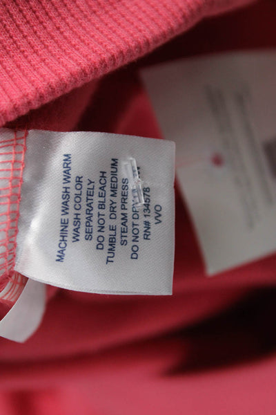 Vineyard Vines Men Pink Collared Zip Pullover Sweater Whale 50% Cotton Size L