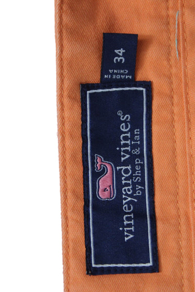 Vineyard Vines Mens Orange Cotton Chino Shorts Size 34