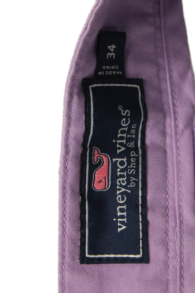 Vineyard Vines Mens Purple Chino Shorts 100% Cotton Button Size 34