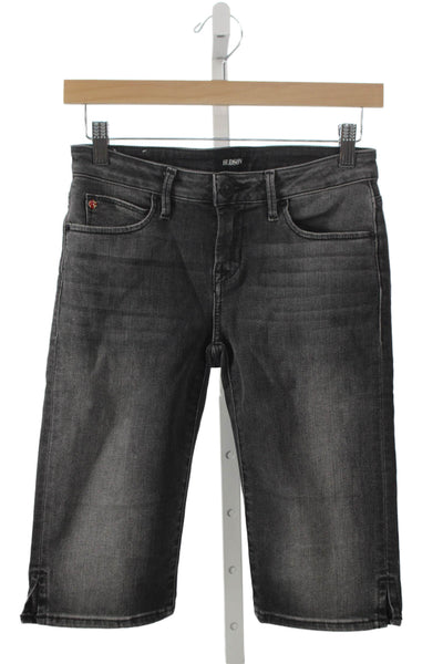 Hudson Womens Bermuda Shorts Gray Button Cotton Lyocell Elastane Size 25