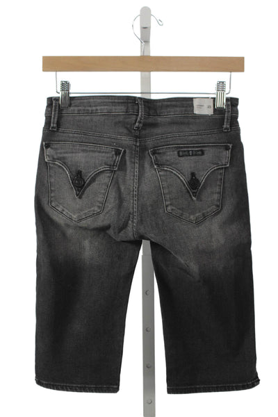 Hudson Womens Bermuda Shorts Gray Button Cotton Lyocell Elastane Size 25