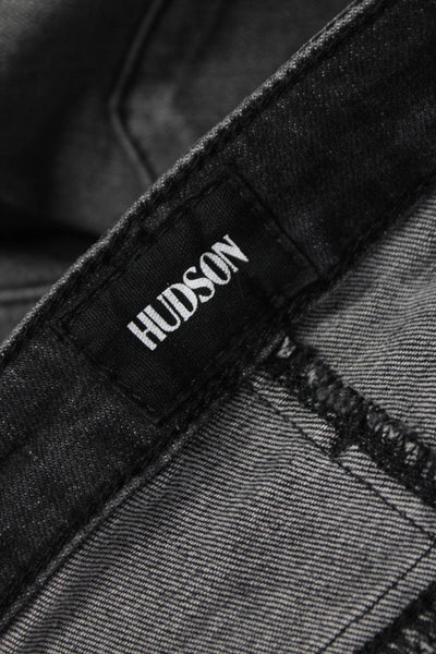 Hudson Womens Bermuda Shorts Gray Button Cotton Lyocell Elastane Size 25