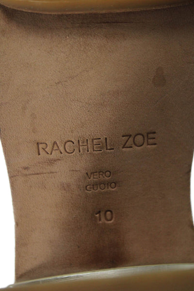 Rachel Zoe Womens Block Heel Metallic Ankle Strap Sandals Gold Tone Size 10