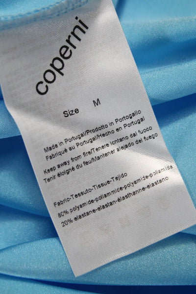 Coperni Women Blue Bodycon Square Neck Long Sleeve Mini Dress Size M