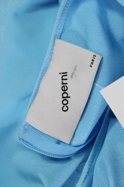 Coperni Women Blue Bodycon Square Neck Long Sleeve Mini Dress Size M