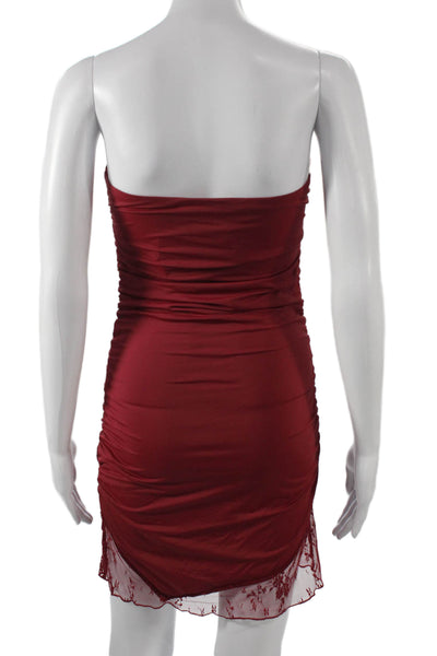 Motel Womens Red Off Shoulder Sleeveless Bodycon Dress Size S