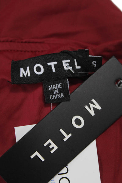 Motel Womens Red Off Shoulder Sleeveless Bodycon Dress Size S