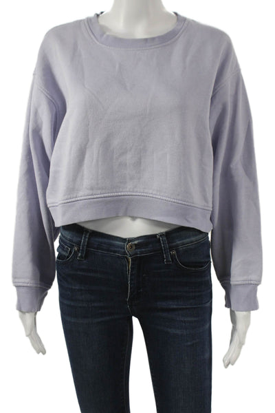 Zara Womens Pullover Purple Crew Neck Cotton Long Sleeve Size L