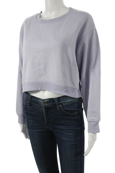 Zara Womens Pullover Purple Crew Neck Cotton Long Sleeve Size L