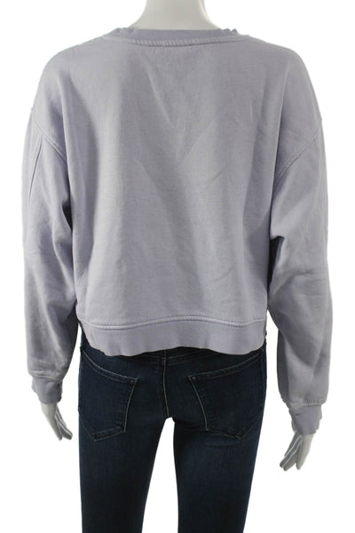Zara Womens Pullover Purple Crew Neck Cotton Long Sleeve Size L