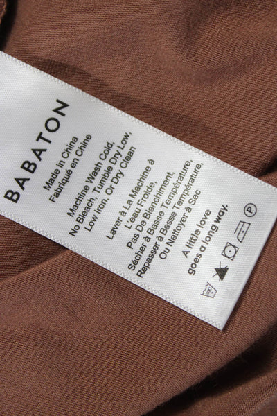 Babaton Women Brown Mock Neck Sleeveless Basic Tank Size S