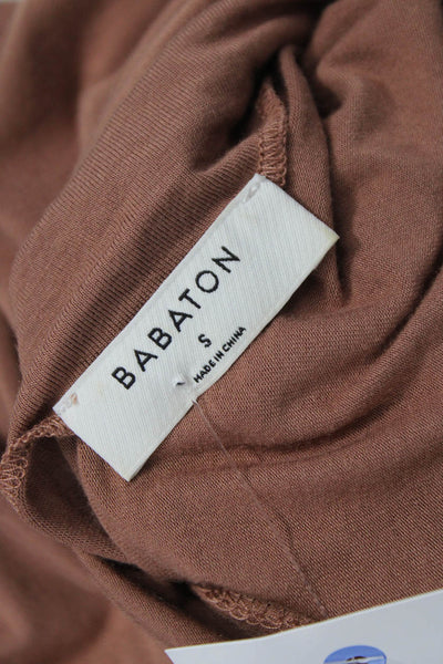 Babaton Women Brown Mock Neck Sleeveless Basic Tank Size S