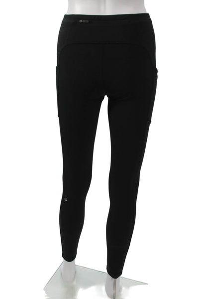 Lululemon Womens Black Compression Leggings Nylon Solid Sports Size 4