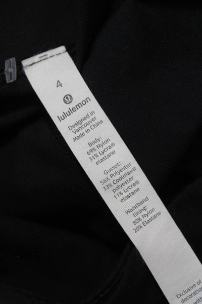 Lululemon Womens Black Compression Leggings Nylon Solid Sports Size 4