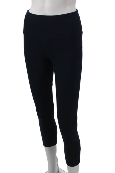 Lululemon Womens Capri Leggings Blue Nylon Pull On Size 4
