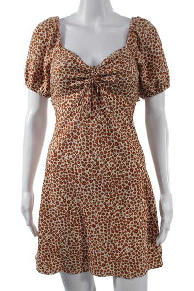 Cotton Candy LA Women Mini Floral Sweetheart Dress Short Sleeve Size S