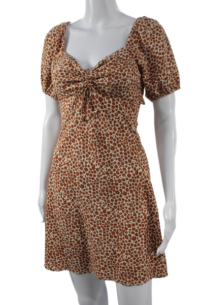 Cotton Candy LA Women Mini Floral Sweetheart Dress Short Sleeve Size S