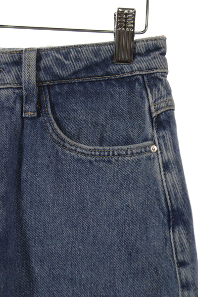 Zara Women Blue Cotton Straight Pencil Skirt Long Size XS