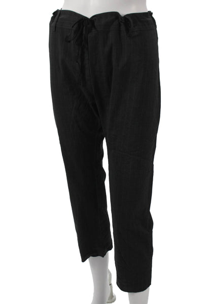 Nili Lotan Womens Cropped Striped Wool Drawstring Pants Size 6