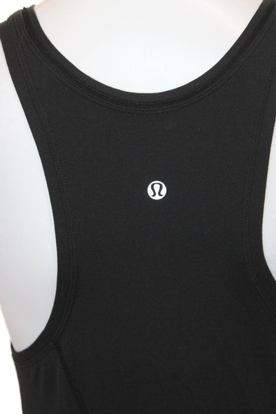 Lululemon Women Basic Sleeveless Tank Black Nylon Scoop Neck Size 4