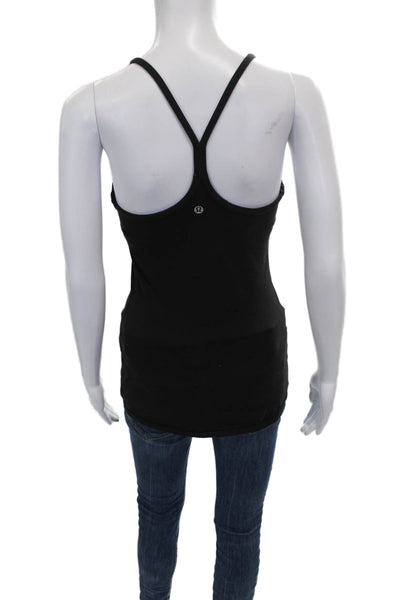Lululemon Womens Basic Black Sleeveless Scoop Neck Polyester Tank Size 6